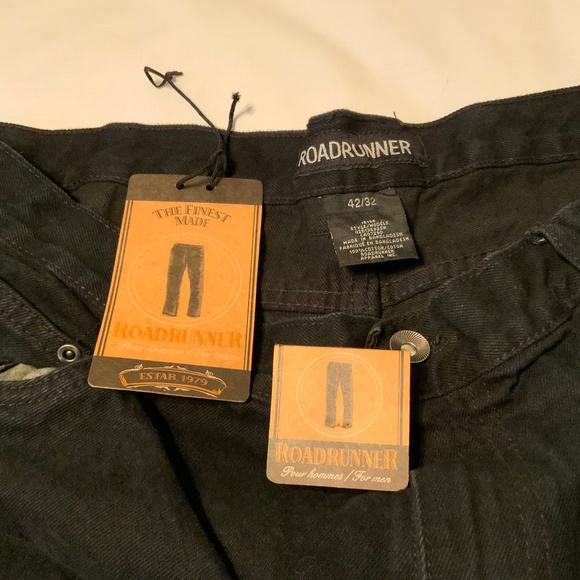 ROADRUNNER Straight Fit Black Cotton Denim Jeans (39”W x 31.5”L) New! - Picture 2 of 9